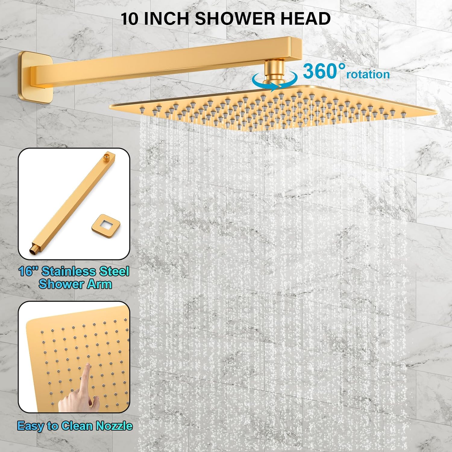 Thumbnail 3 de FPXRNG Shower Faucet Set with 10-Inch Rain Shower Head