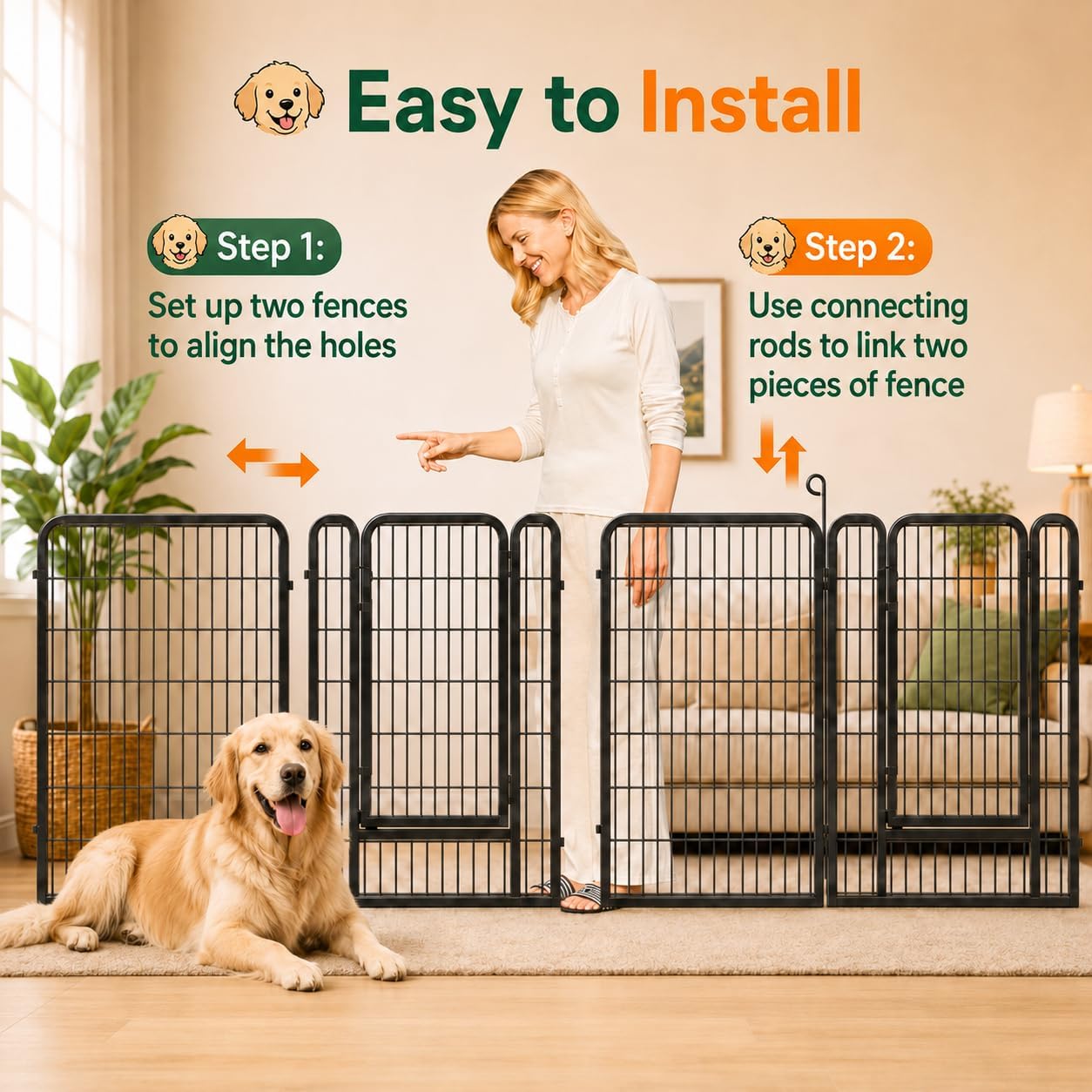 Detalle 1 de Yaheetech Dog Playpen 40-Inch