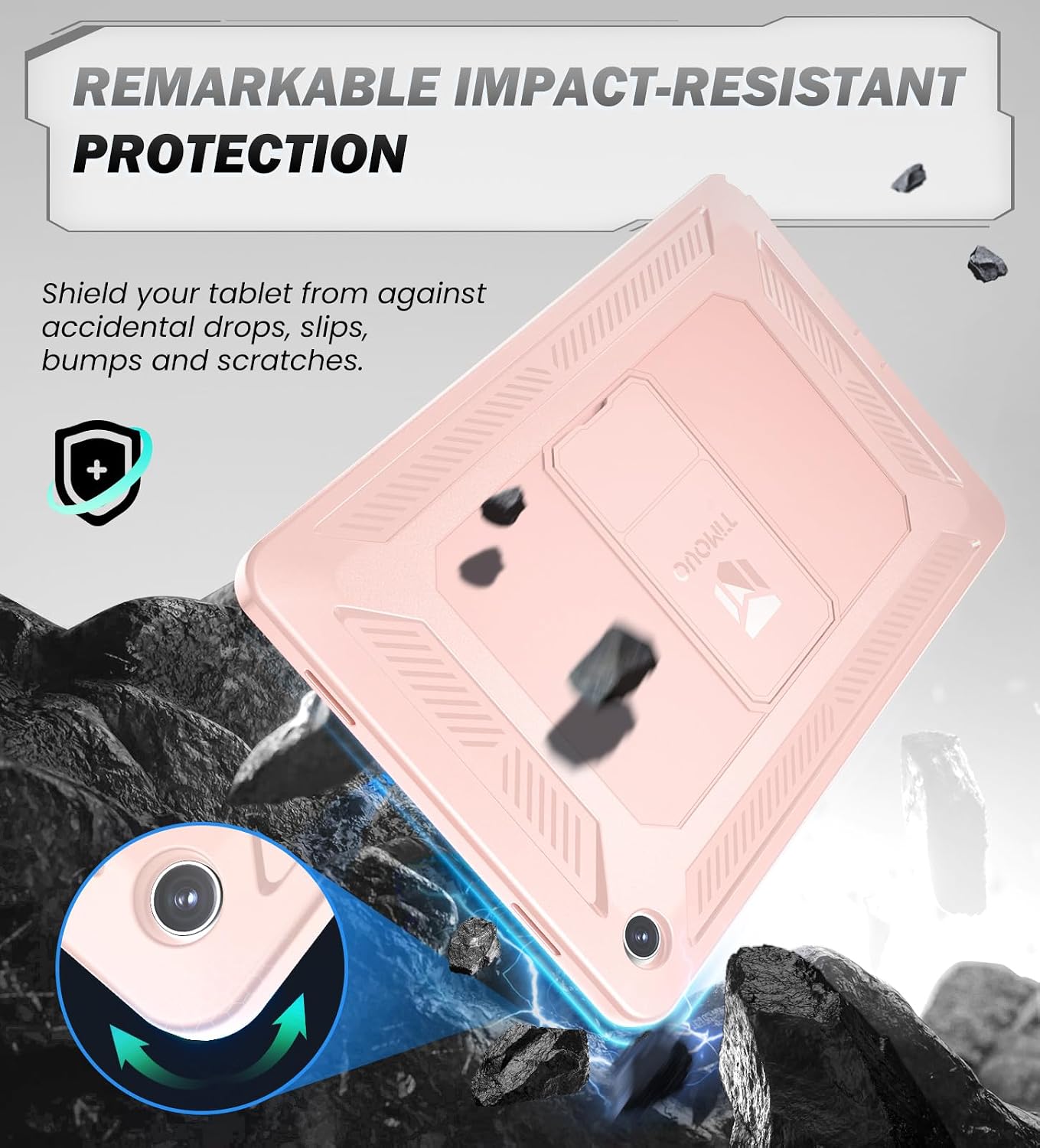 Detalle 2 de TiMOVO Pink Case for Galaxy Tab A11+ 11-inch with PET Screen Protector & Kickstand