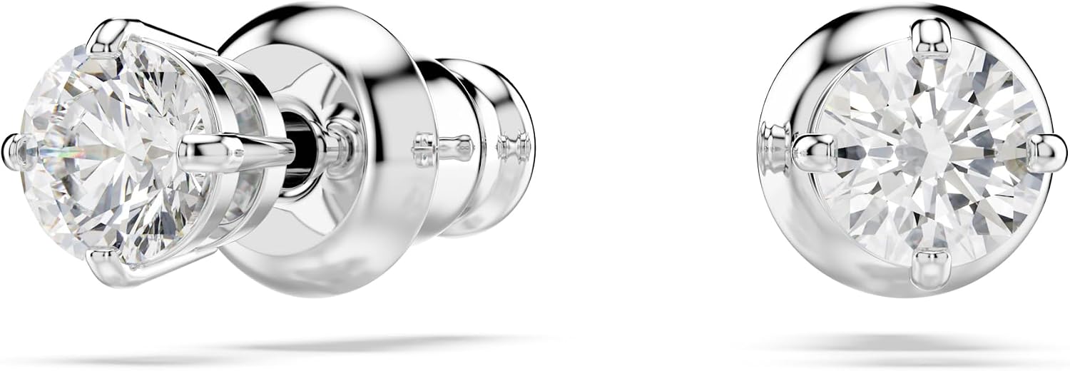 Detalle de Swarovski Orecchini a lobo Attract Round, Bianchi, Placcato rodio