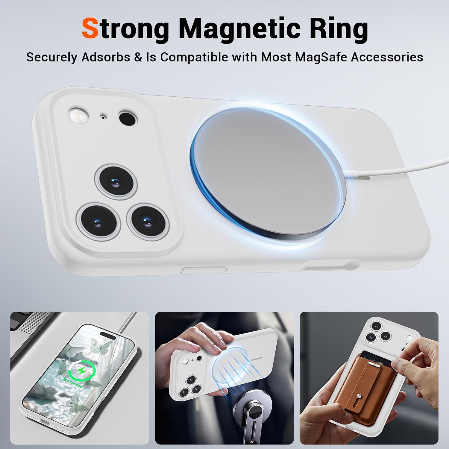 Detalle de SUPFINE Magnetic Case for iPhone 17 Pro Max — MagSafe Compatible, with 9H Screen Protector & Full Camera Protection