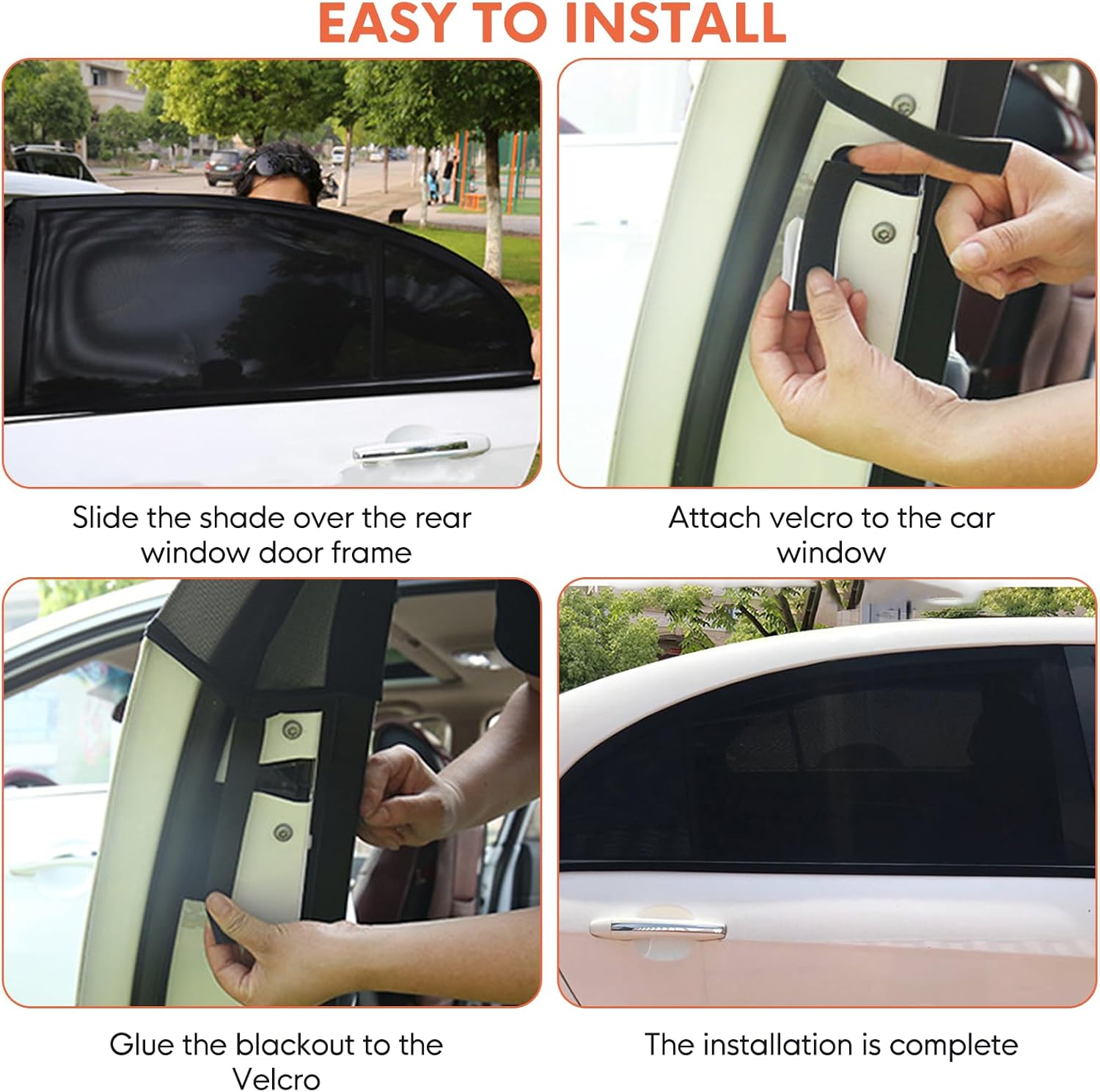 Thumbnail 5 de 2 Pack Car Window Shades for Baby (54 x 100cm) Breathable Mesh Sun Shades – Universal Fit for 99% of Vehicles