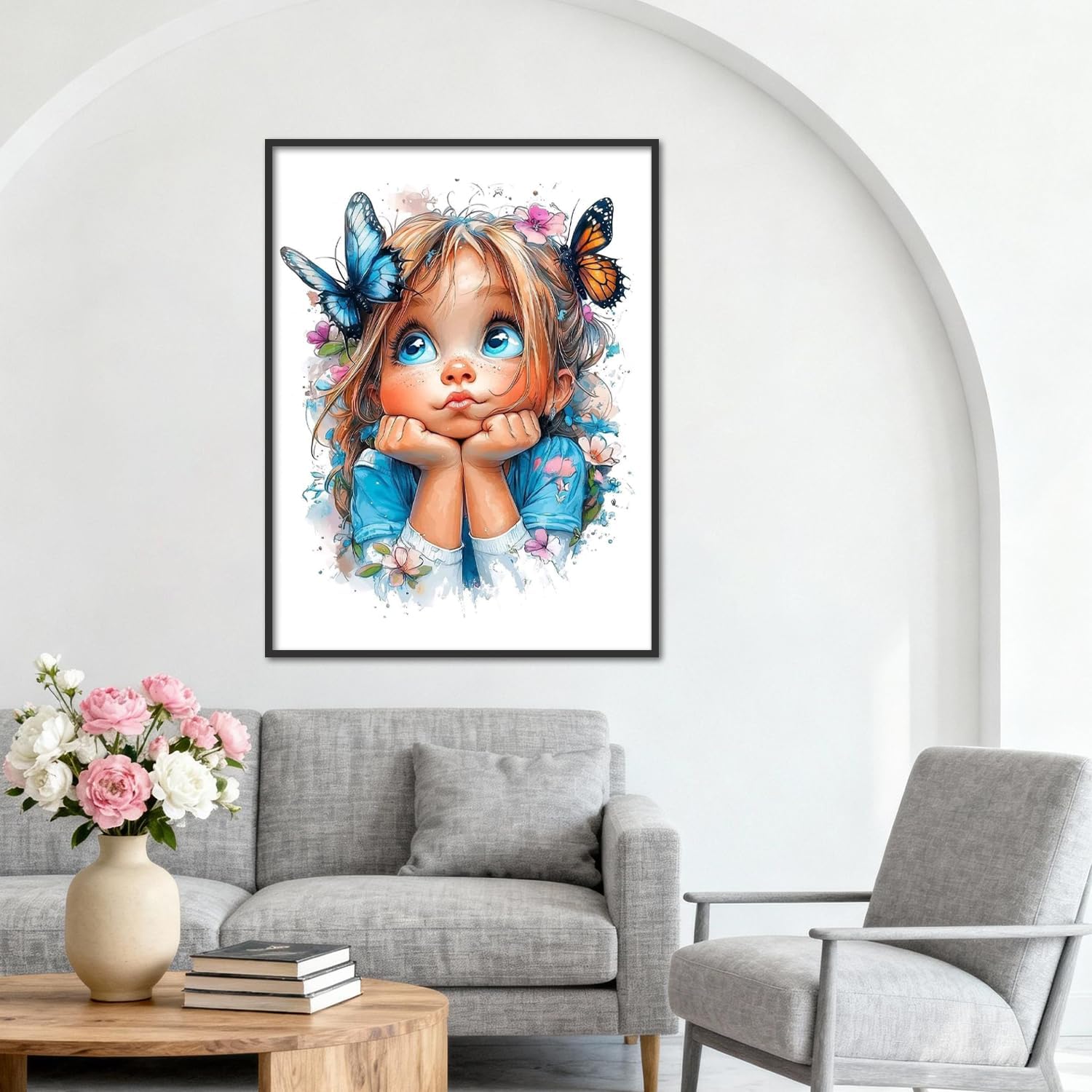 Detalle de Amaieuin 5D Diamond Painting Kit for Adults, Girl Design, 12 x 16 in