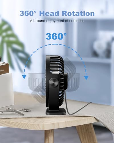 Thumbnail 4 de TriPole USB Desk Fan: 3-Speed Portable, Ultra-Quiet with 360° Rotation