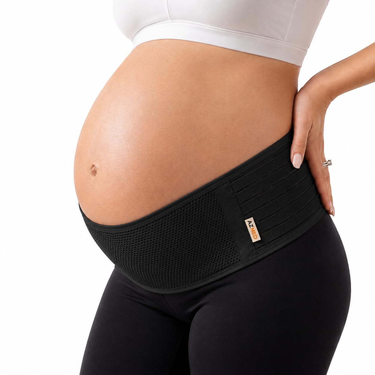 Detalle de AZMED AZM-BLACK-MTERNITY-BELT Maternity Belt, Adjustable 35–46-Inch Support