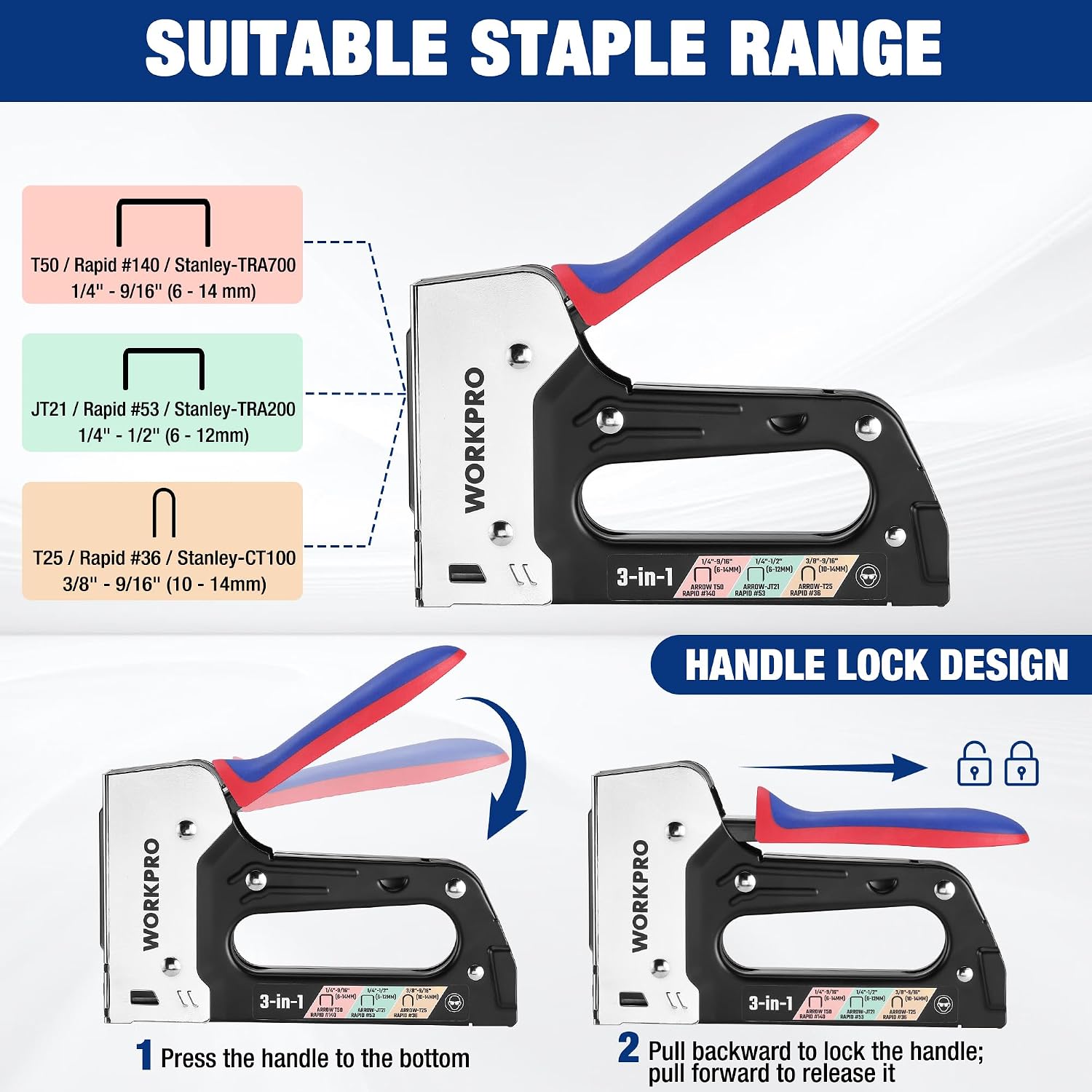 Thumbnail 4 de WORKPRO Upholstery Staple Gun, 3-in-1