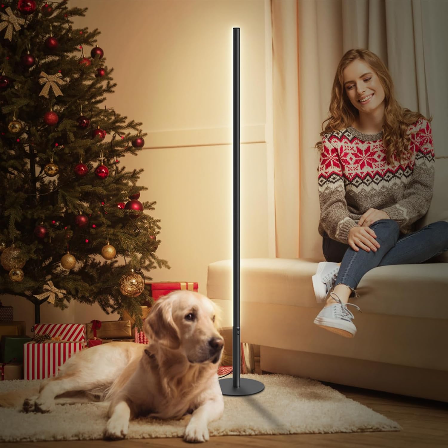 Thumbnail 6 de Hzitcigm LED Stehlampe Wohnzimmer – Dimmbare Stehleuchte mit Farbtemperaturen 2700K–6500K, Memory-Funktion, Fernbedienung, 147 cm