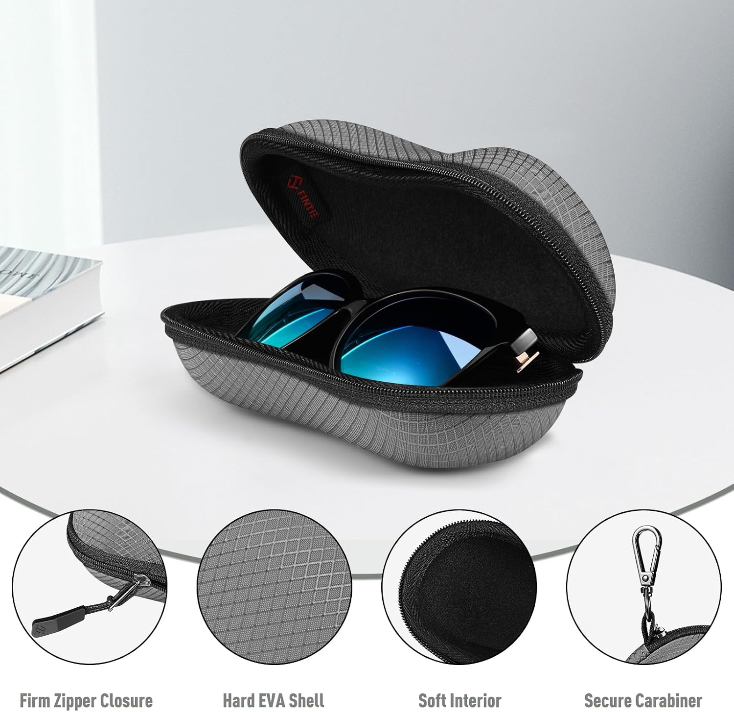 Detalle 2 de FINTIE Sunglasses Case Hard Shell with Clip