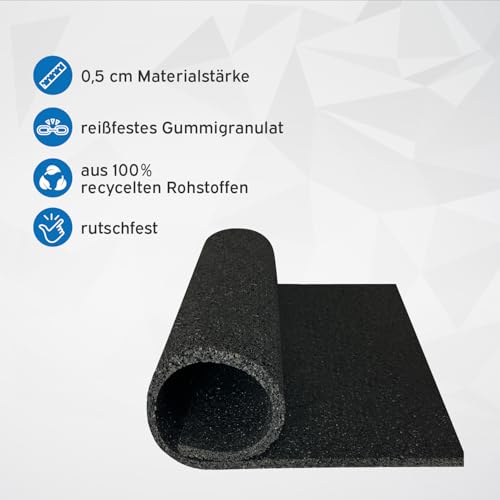 Detalle de kör4u Antivibrationsmatte 60x60x0,5 cm – Schallschutz für Waschmaschine, Trockner und Fitnessgeräte