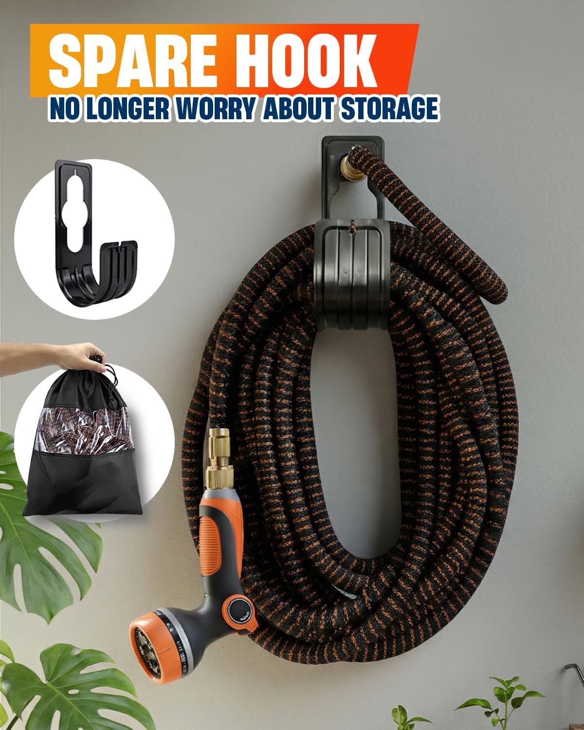 Thumbnail 4 de 150FT (45M) Expandable Garden Hose Pipe with Leakproof 4-Layer Latex Core, 10-Function Nozzle and Copper Connectors