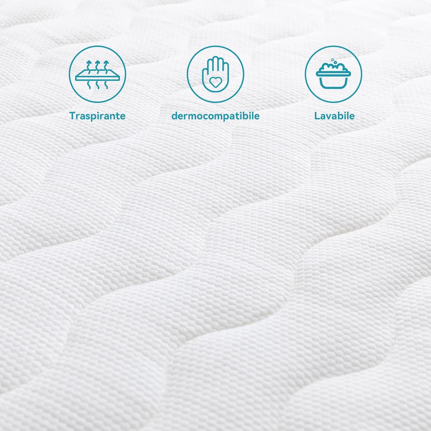 Thumbnail 3 de Amazon Basics Topper Piazza e Mezzo 120 x 200 cm in Memory Foam 7 cm con Federa Rimovibile – Comodo, Traspirante e Certificato