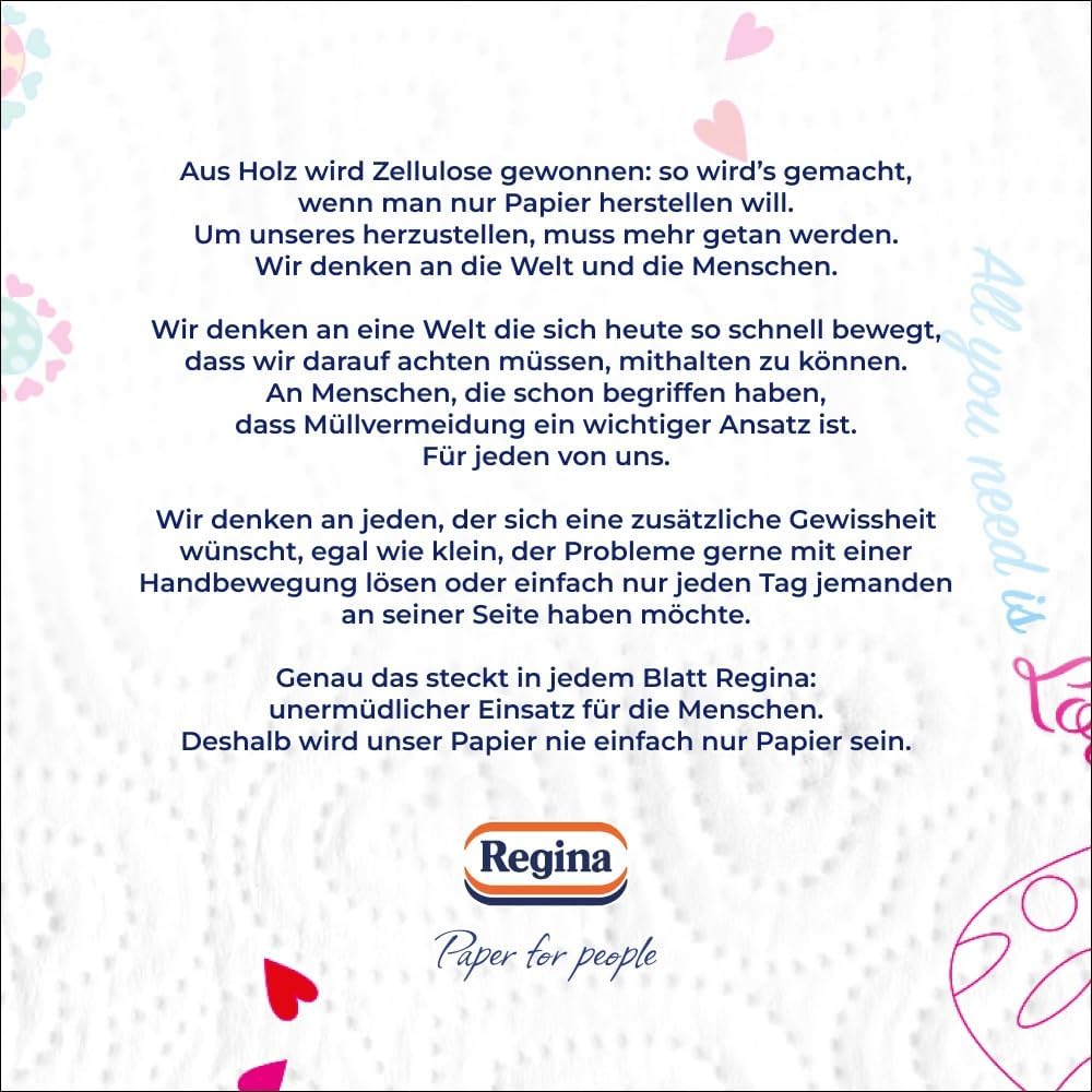 Thumbnail 6 de Regina mit Herzen Haushaltstücher – 32 Rollen-Packung, 43 Blatt pro Rolle, 3-lagig, FSC