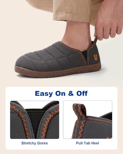 Detalle 2 de LongBay Men's Two-Tone Slippers Cushy Memory Foam – Grey (Indoor/Outdoor)
