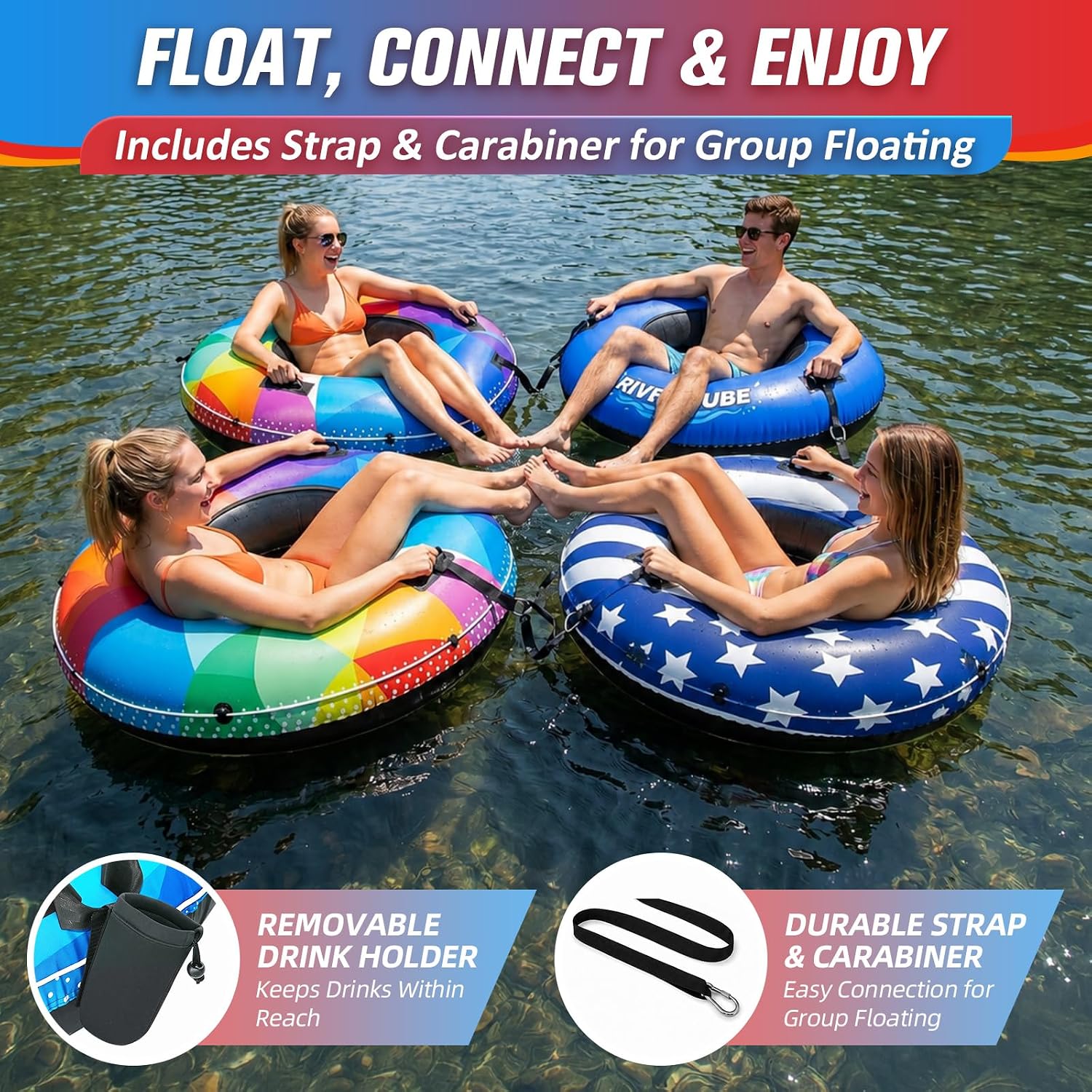 Detalle de ZEALFEEL River Tube 48'' Heavy Duty Rubber River Float Tube