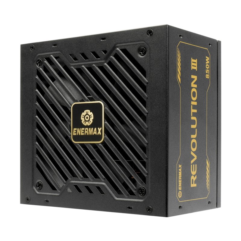 Detalle de Enermax Revolution III 850W Gold: fuente modular con ventilador inteligente