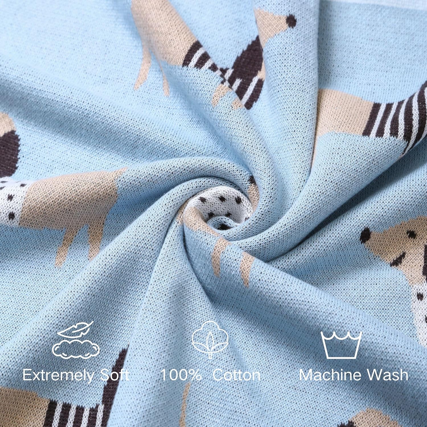Thumbnail 5 de Loyfoky 100% Cotton Dachshund Baby Blanket – 40x30in breathable swaddle for newborns