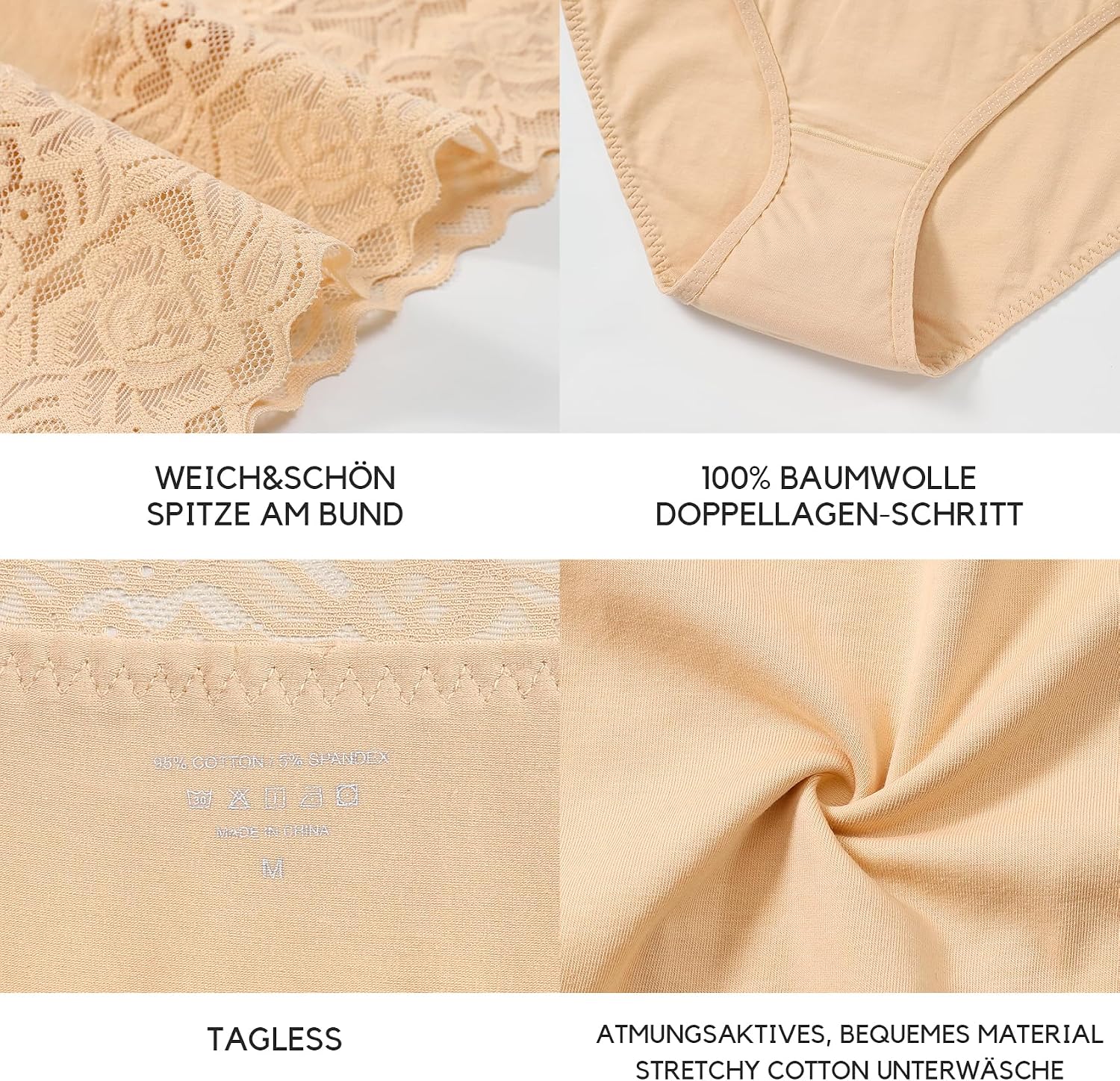 Detalle 2 de Wealurre Unterhosen Damen 5er Pack 🩲