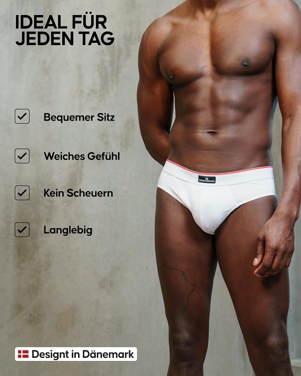 Detalle de DANISH ENDURANCE 6er Pack Herren Slips – Klassischer Baumwoll-Slip, atmungsaktiv & bequem