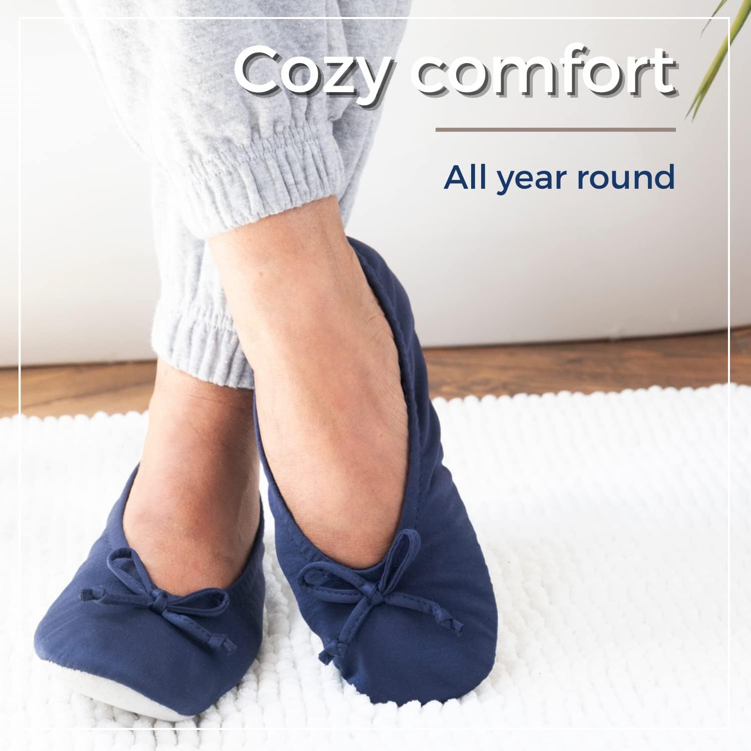Detalle de isotoner Satin Ballerina Slippers, stretch fit