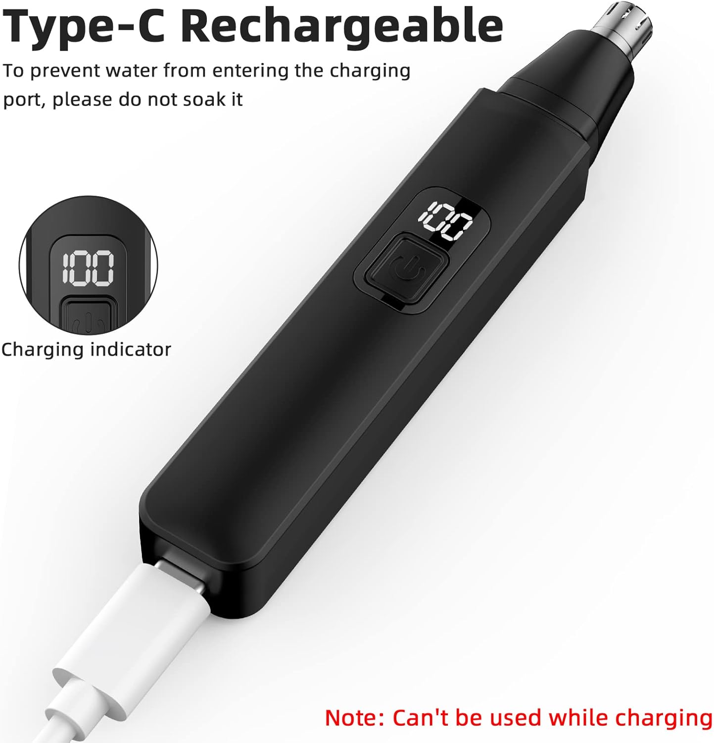 Detalle 2 de Nose Hair Trimmer Rechargeable with LED Light