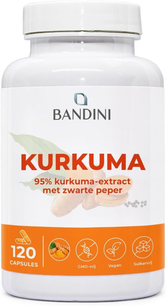 Detalle de Bandini® Curcuma kurkumacapsules, 700 mg met piperine, 120 vegan capsules
