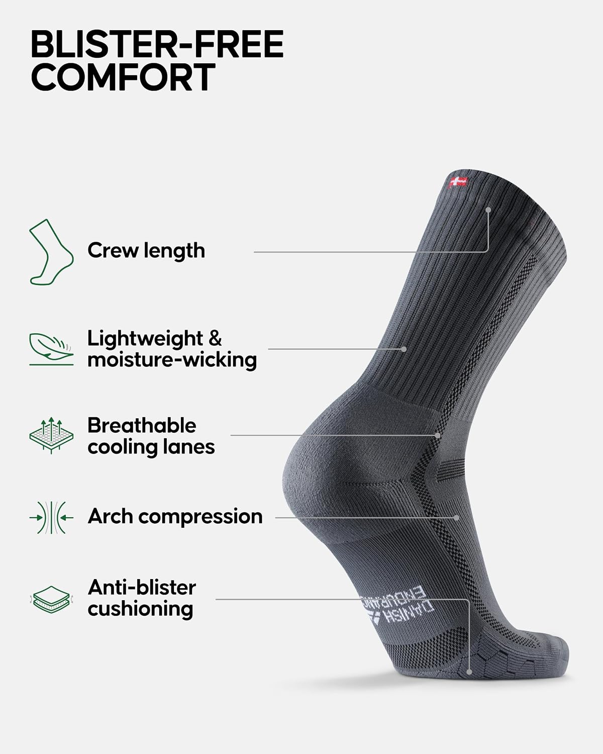 Detalle 2 de Danish Endurance Cushioned Running Socks