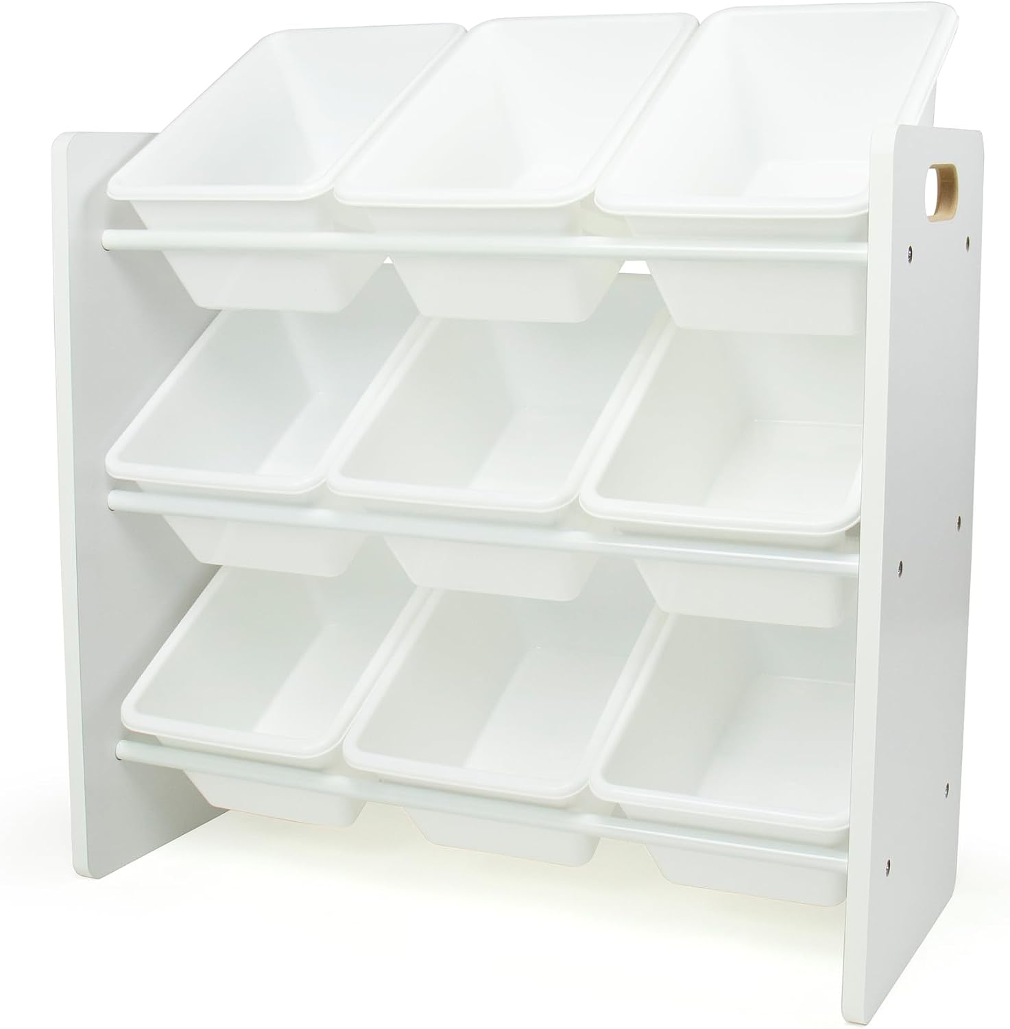 Imagen de Humble Crew Wooden Toy Storage Organiser with 9 BPA-Free Bins (White) for Kids en OfertitasTOP