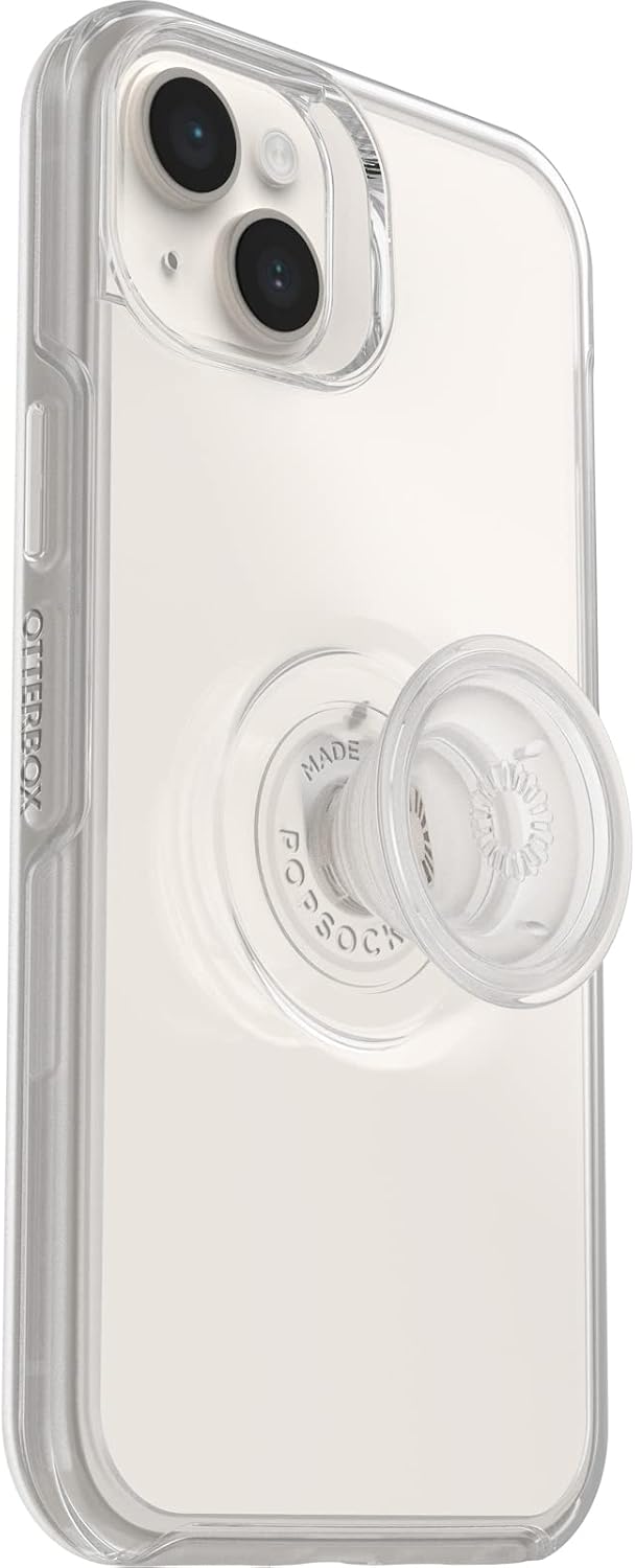 Detalle de Coque OtterBox Otter+Pop Symmetry Clear pour iPhone 14 Plus : antichoc transparente avec PopGrip