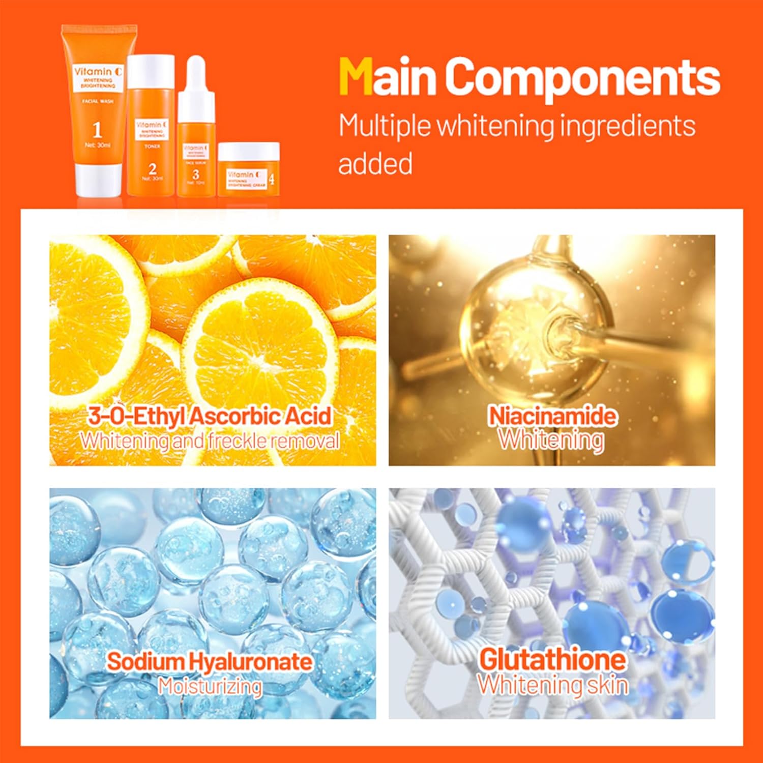 Detalle de Skin Care Kit Viso per donna: cofanetto detergere e idratare con Vitamina C