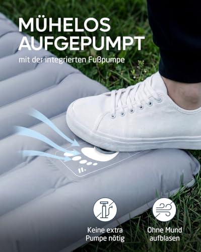 Thumbnail 4 de NORDMUT Isomatte Schnellaufblasend mit integrierter Fußpumpe – 10 cm