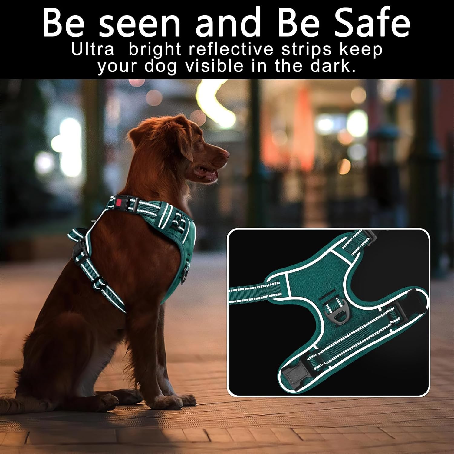Thumbnail 4 de HEELE Dog Harness No Pull with Neck Release and Lock – Grass Green, Size M