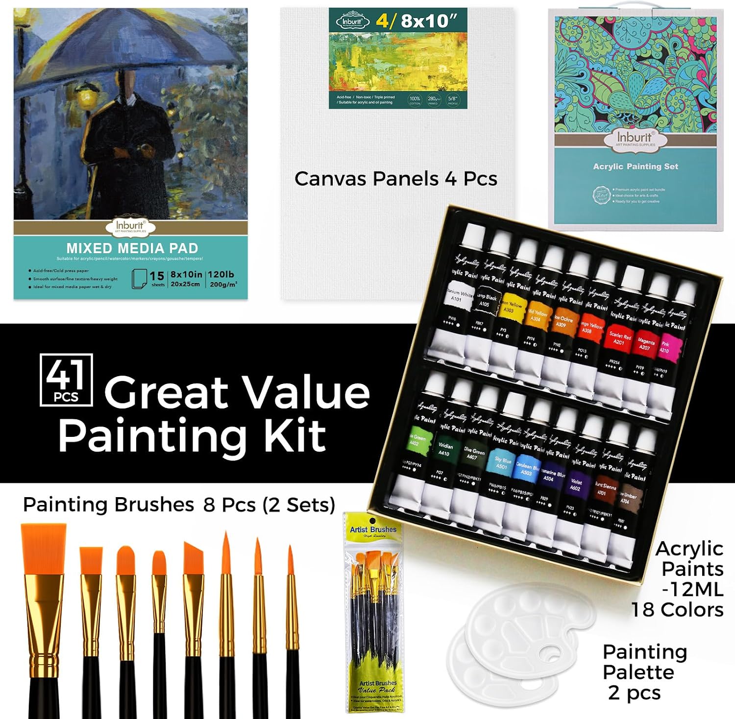 Thumbnail 4 de Inburit Acrylic Paint Set 18 Colours 🎨