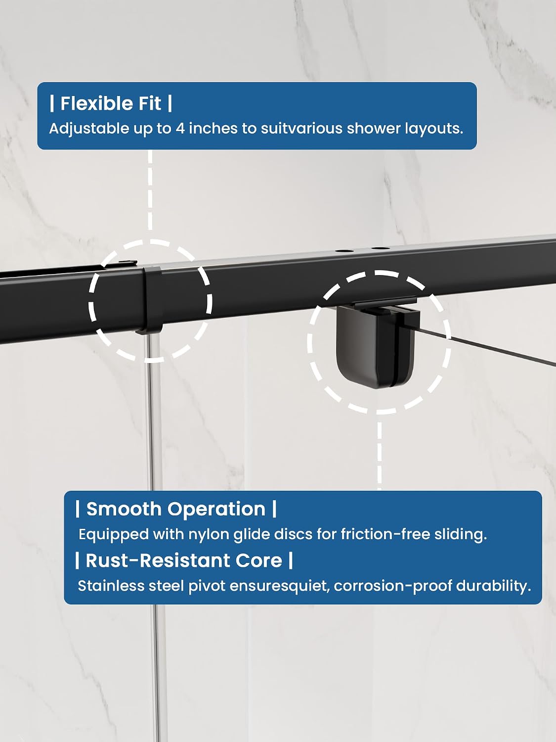 Thumbnail 3 de Semi-Frameless Pivot Shower Door, 32–36 in.