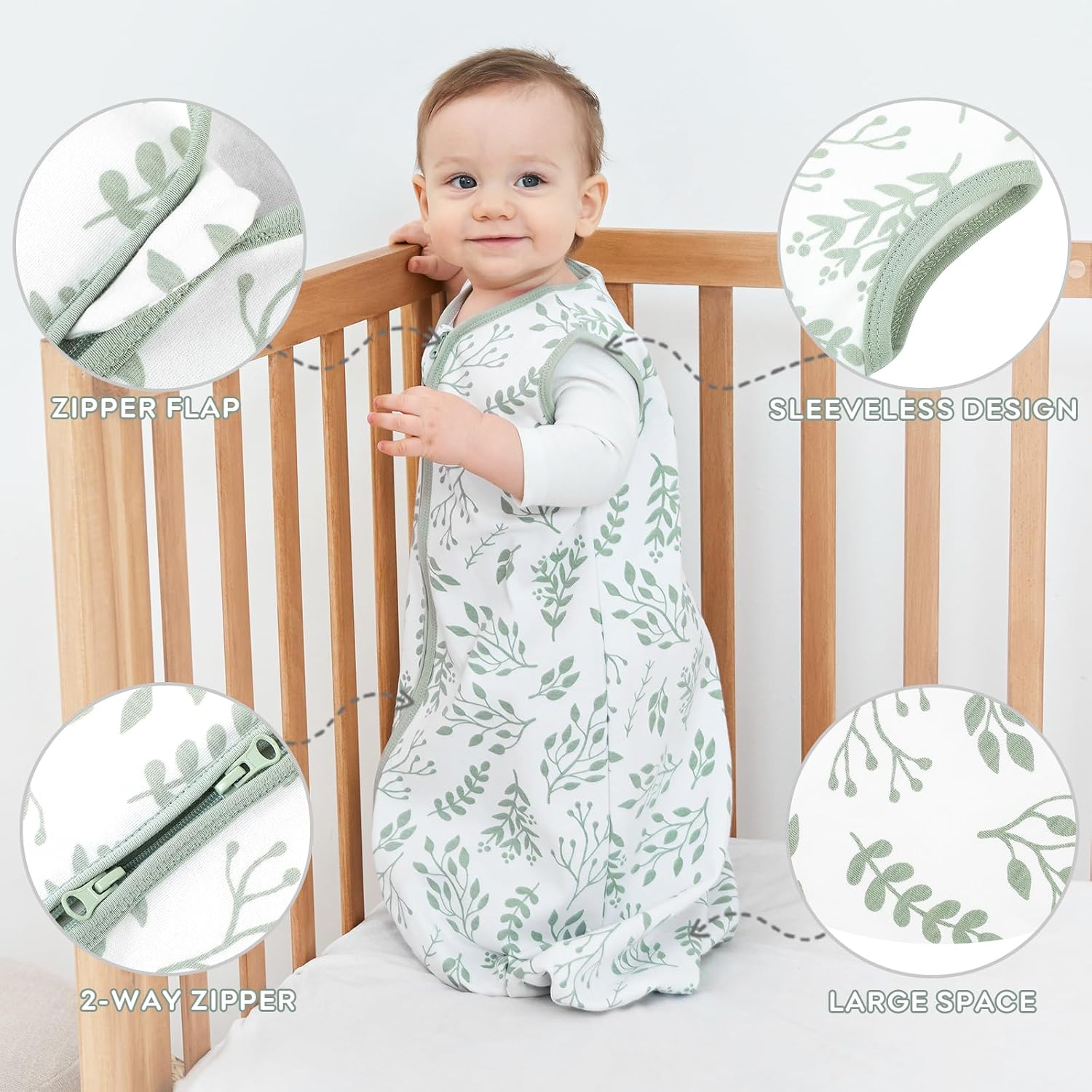 Thumbnail 1 de Yoofoss Baby Sleeping Bag 0.5 Tog – 12-18 Months (2 Pack) Organic Cotton Sleep Sack
