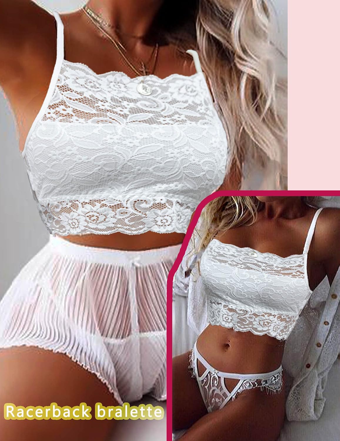 Detalle 2 de Avidlove Haut court dentelle femme ✨