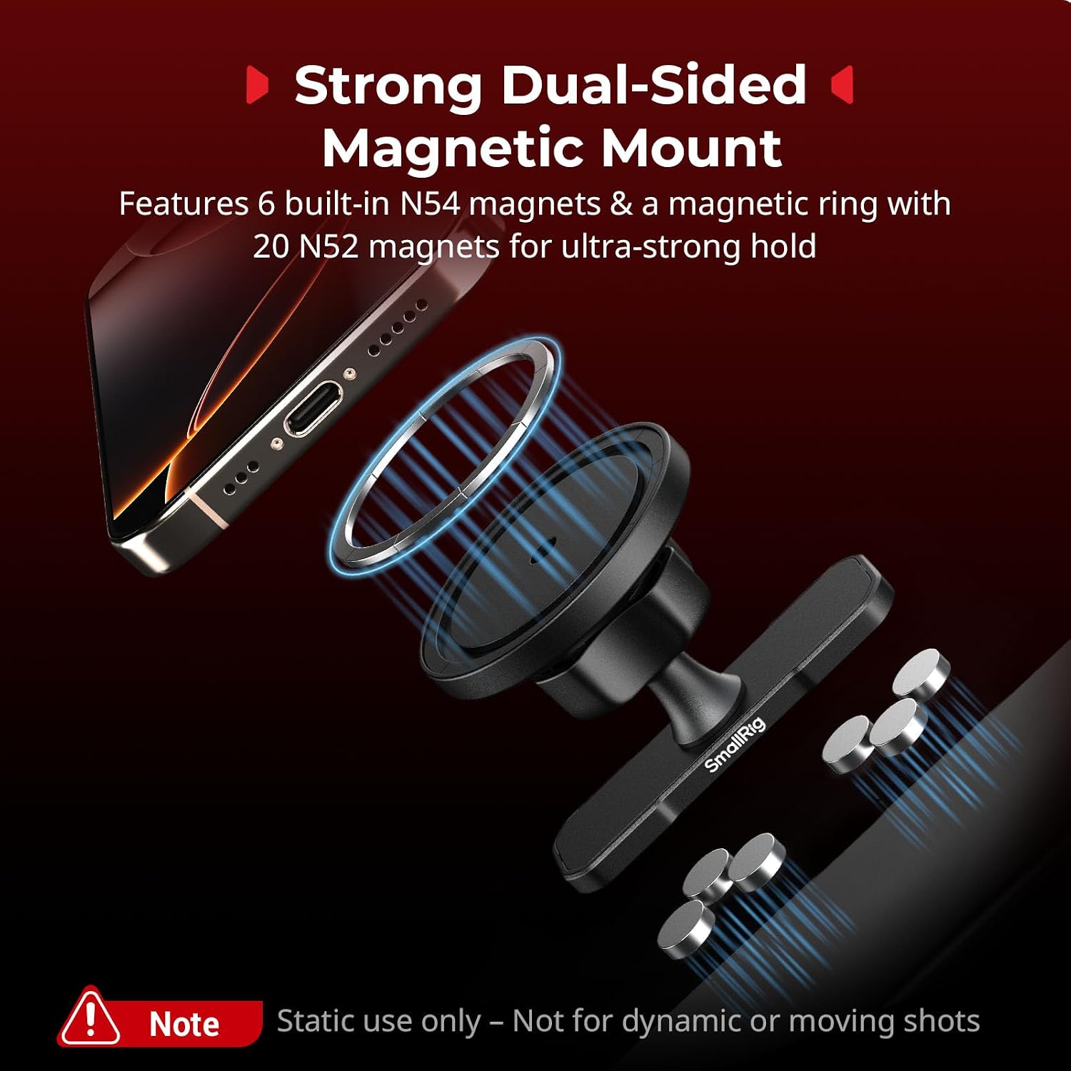 Detalle 2 de SMALLRIG Support magnétique double face pour iPhone 16/15/14/13/12 (5460) : réglable à 360°