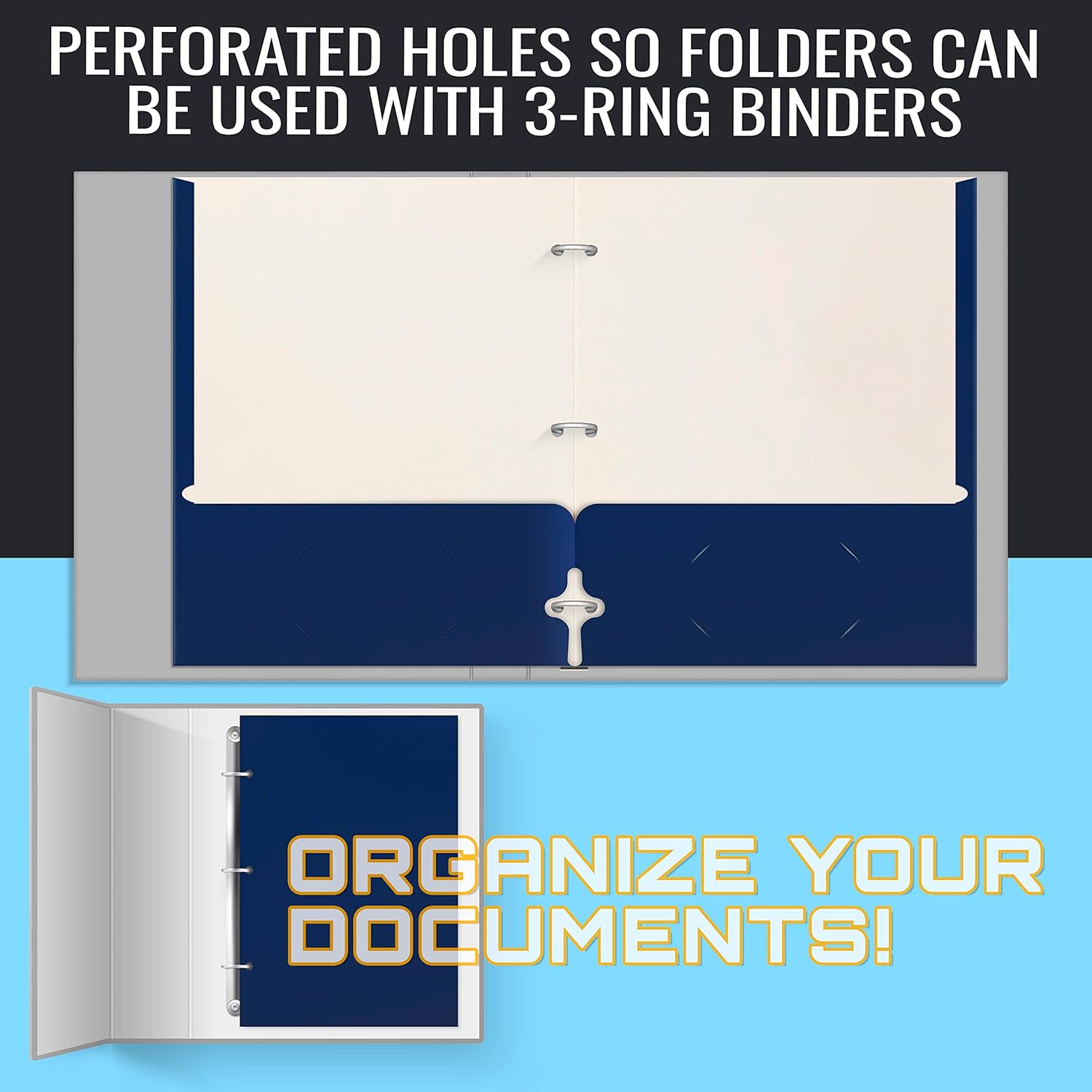 Thumbnail 4 de Better Office Products Two Pocket Portfolio Folders 50-Pack 📁