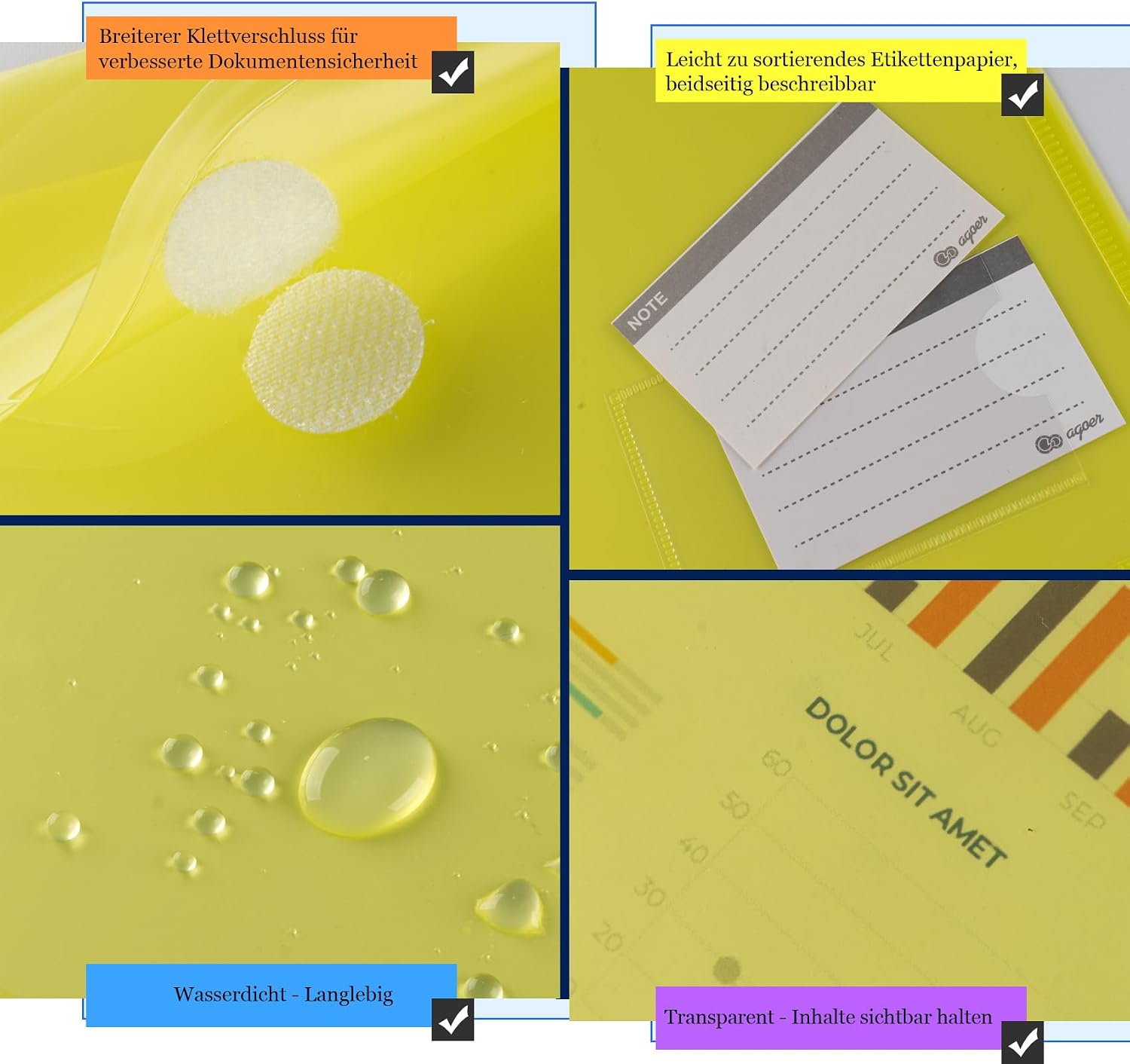 Thumbnail 2 de Agoer A4 Wallets Wide 32Pcs
