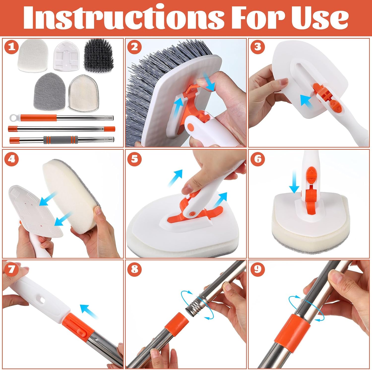 Thumbnail 2 de Bathroom Tile Cleaner 52 Inch Long Handle
