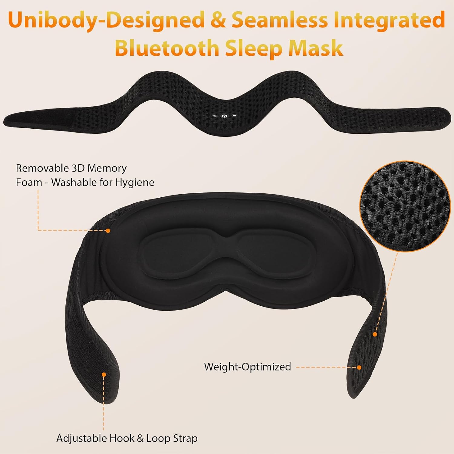 Detalle 2 de Sleep Mask with Bluetooth Headphones, Bluetooth 5.4