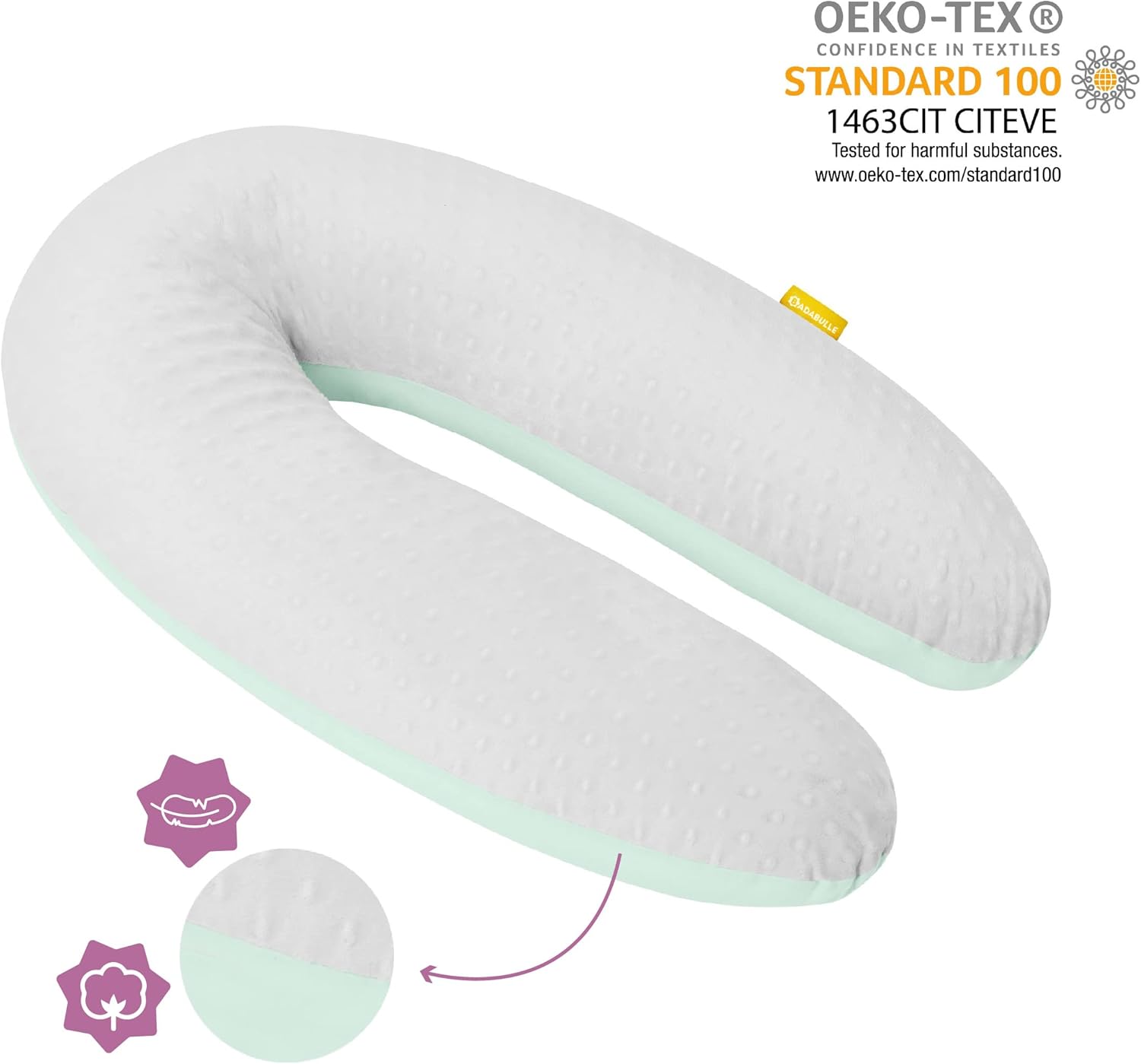 Detalle de Badabulle Coussin d'allaitement Evolutif Fluffy – confort et soutien pendant grossesse et allaitement