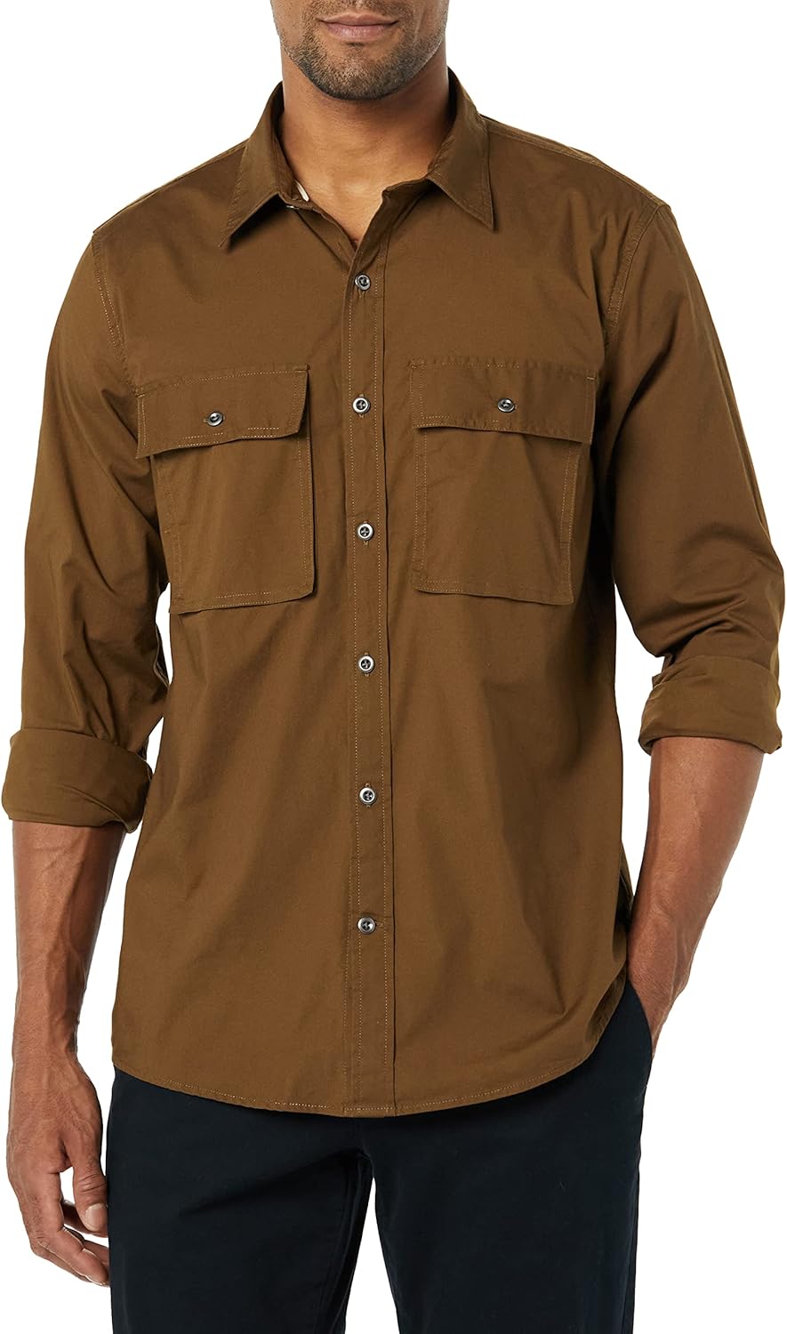Thumbnail 3 de Amazon Essentials Herren Utility-Hemd mit langen Ärmeln, zwei Taschen und Standard-Passform