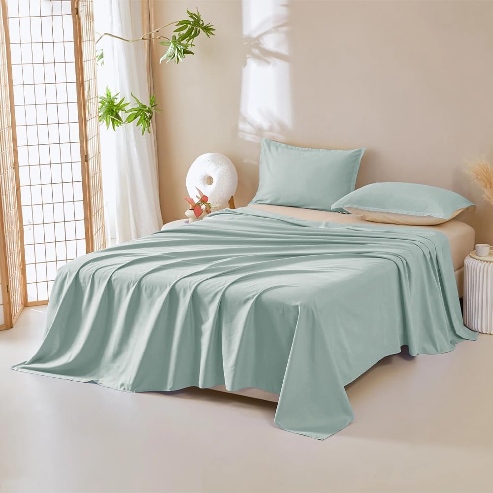 Thumbnail 5 de DUJUIKE copriletto impermeabile 100% per materasso letto matrimoniale Queen (200×230 cm) verde