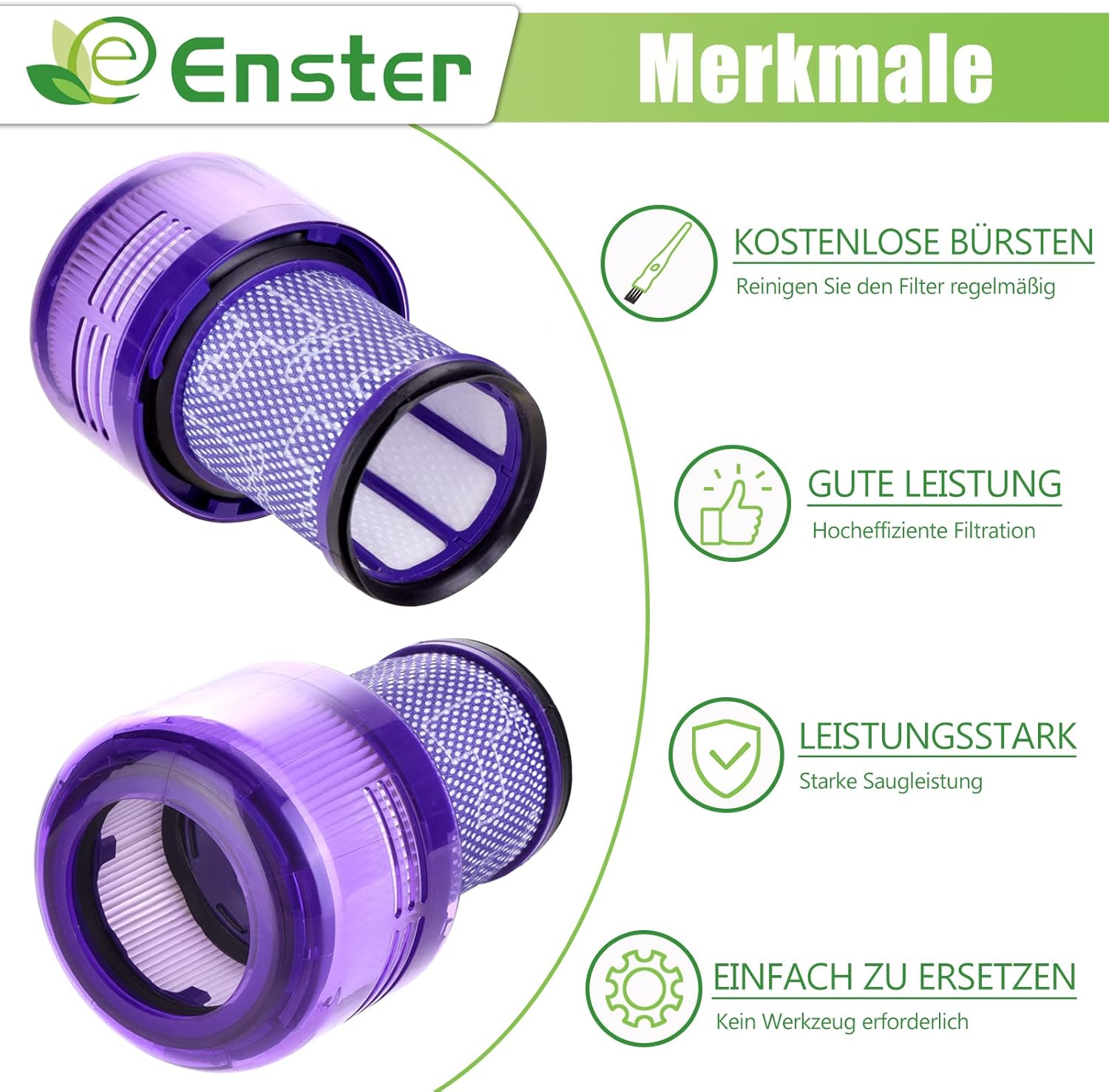 Detalle de Hepa Filter für Dyson V12 Detect Slim Absolute Extra – 3er-Pack (971517-01) Washbar