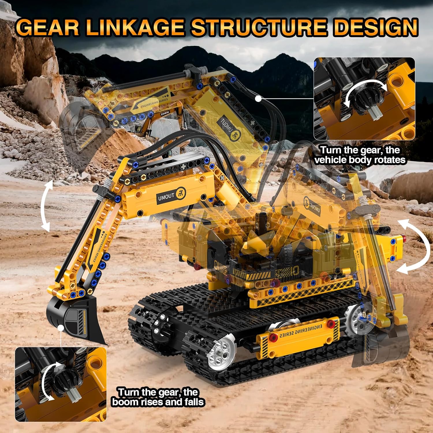 Detalle de Technic Robot Building Sets 535PCS 5-in-1 RC Robot & Car (Remote and App Controlled, USB rechargeable)