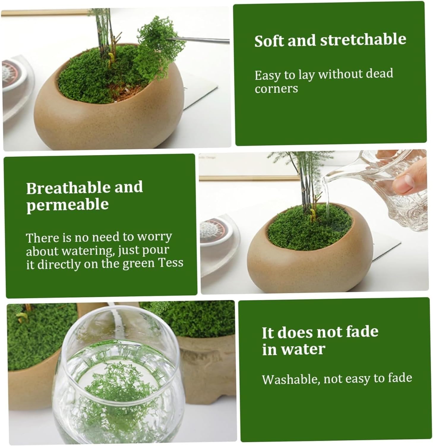 Detalle de YUNXIASW Artificial Moss 50g – Realistic Lichen for Pots, Craft & Garden