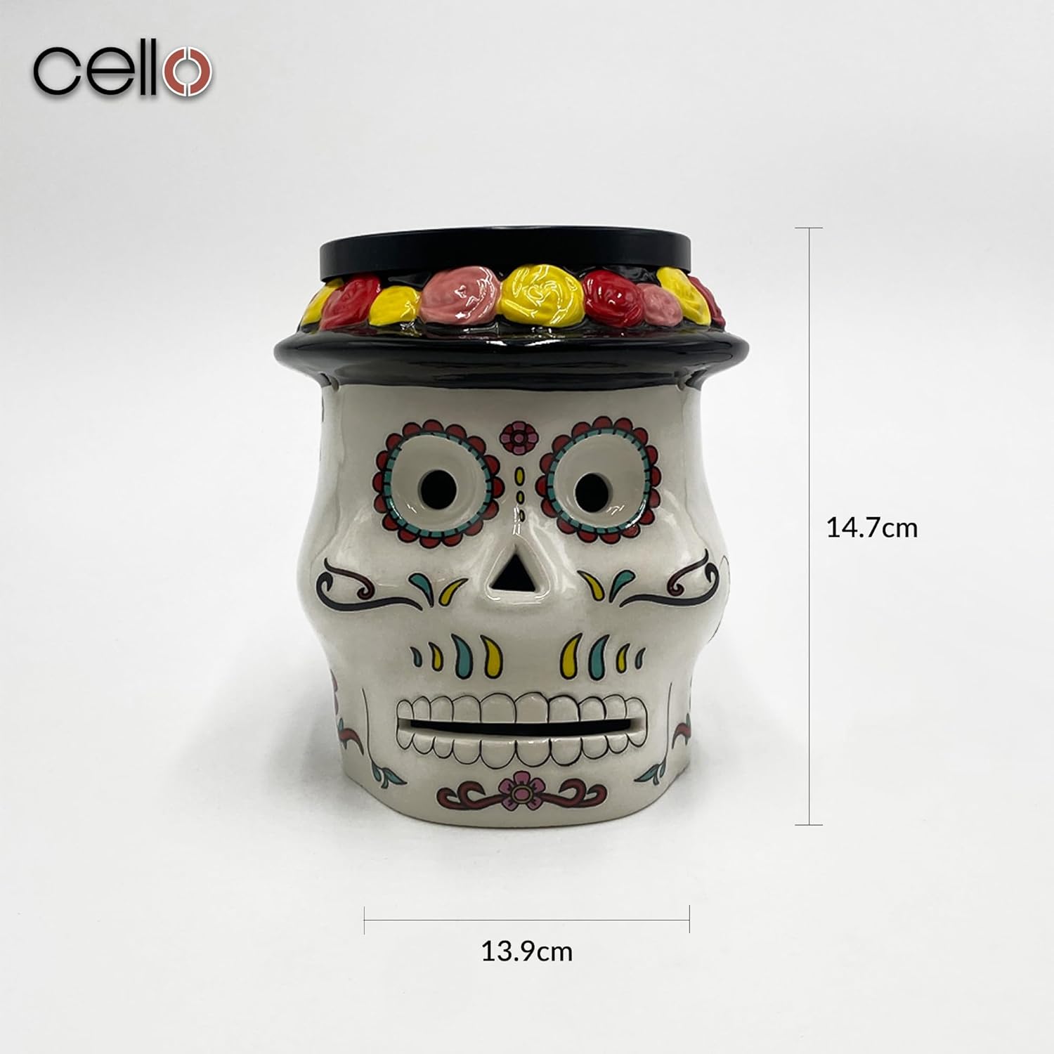 Thumbnail 1 de Cello Sugar Skull Electric Melt Burner for Wax & Oil (flame-free home fragrance lamp)