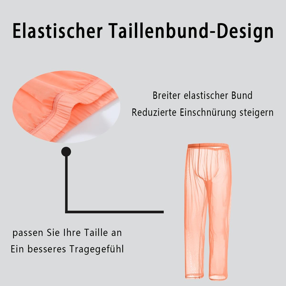 Detalle de YAHWULAI Herren Schlafanzughosen – Leichtes, hautfreundliches Nylon-Elastan-Gemisch