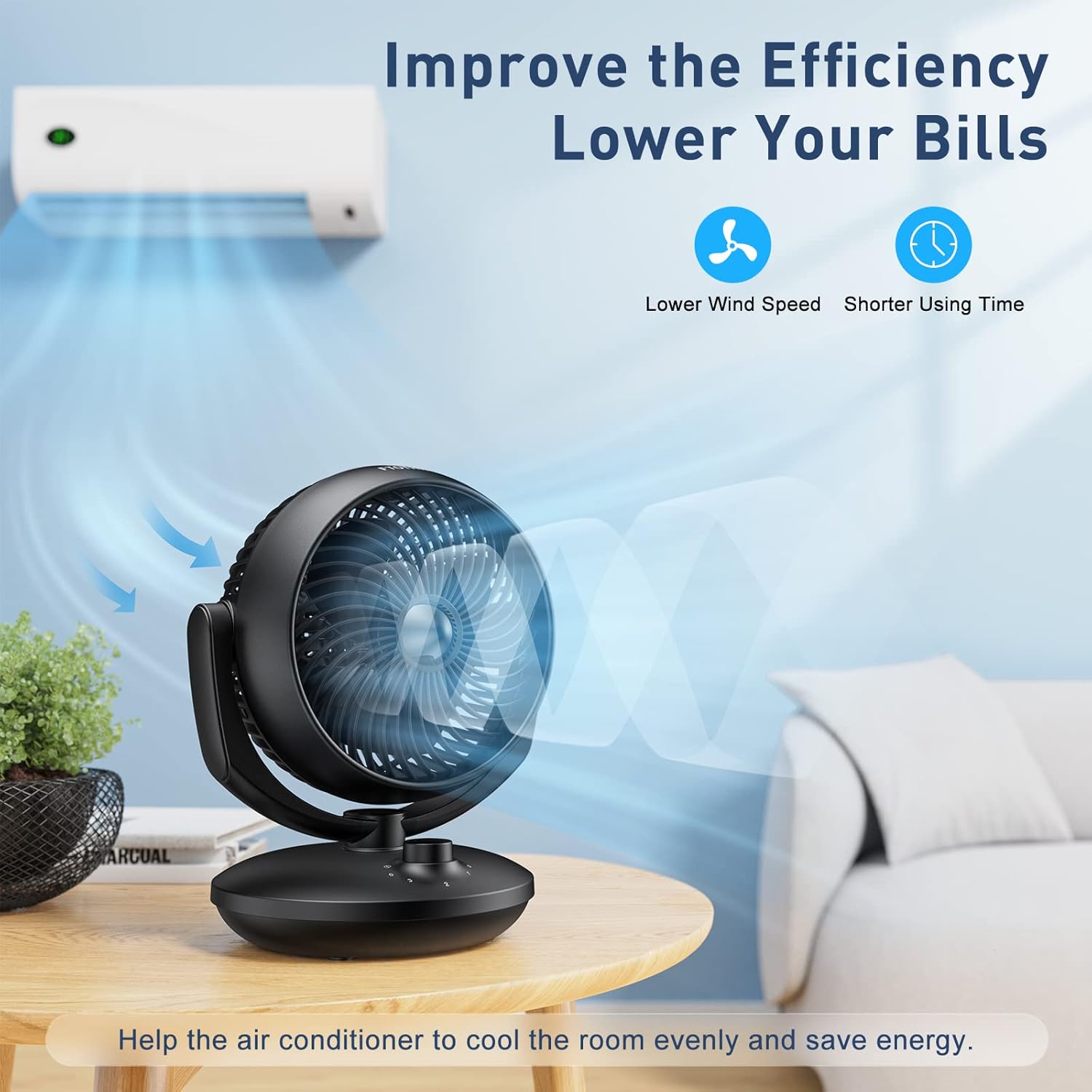 Thumbnail 6 de FTOTHH Air Circulator Desk Fan (22 dB quiet mode, 3-speed oscillating)