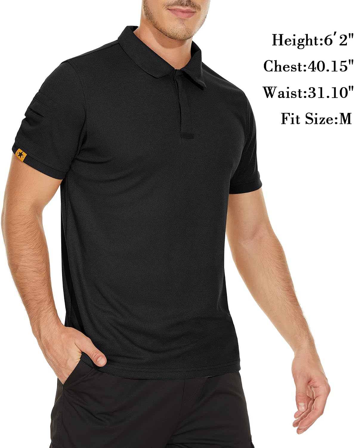Detalle de V VALANCH Men’s Short Sleeve Moisture-Wicking Golf Polo (Polo Shirt / Tennis Shirt)